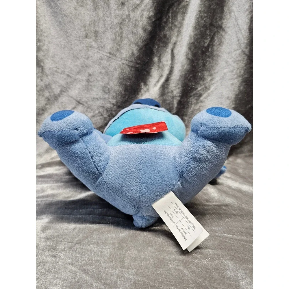Disney Stitch Valentines Day‎ Plush Blue Alien Heart Tie Kiss Mark 10 Inch